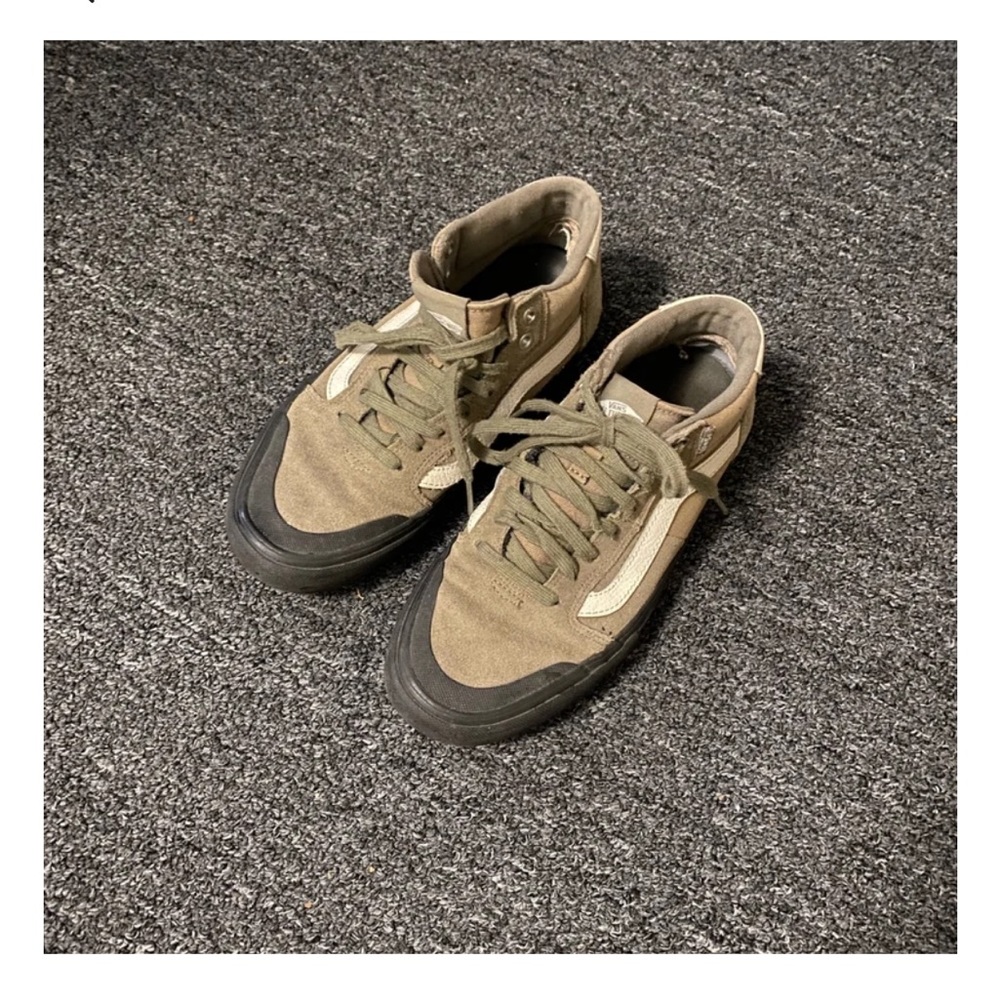 Vans Olive Green and Black Sneakers